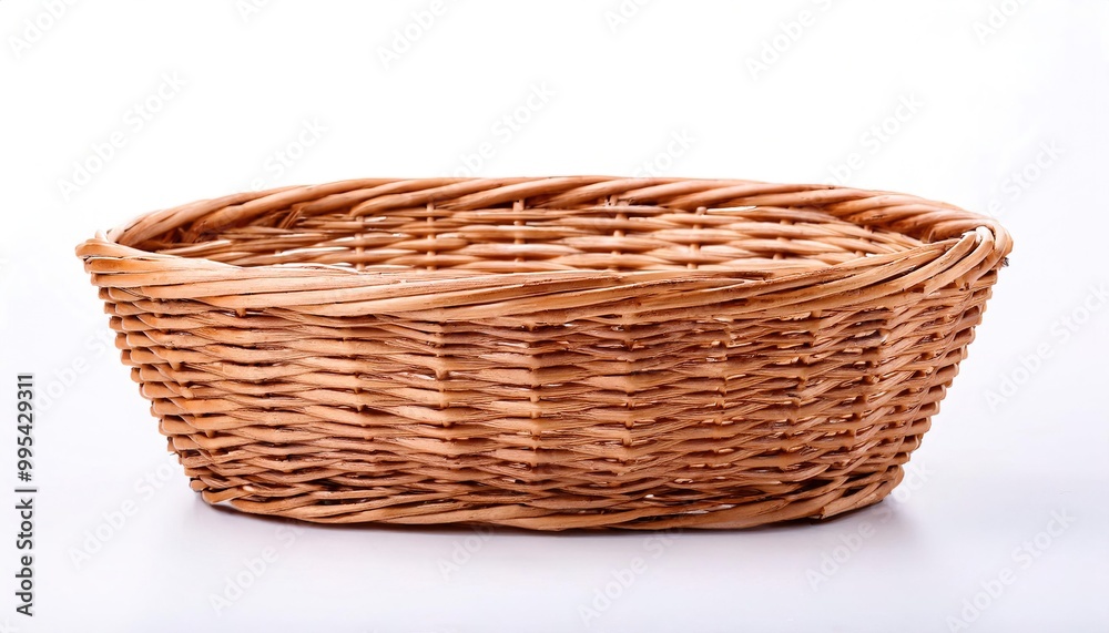 Brown Wicker is a method of weaving used to make products such as furniture and baskets and is the oldest furniture making method known to history. Isolated on white background with copy space Brown Wicker is a method of weaving used to make products such as furniture and baskets and is the oldest furniture making method known to history. Isolated on white background with copy space