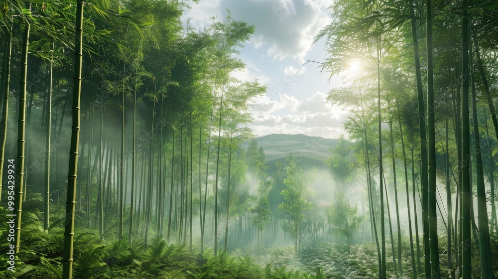 Obraz premium Hilltop bamboo woods