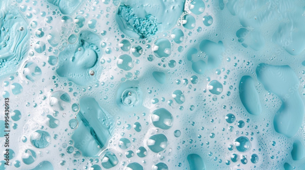 Foamy bubbles of detergent seen from above