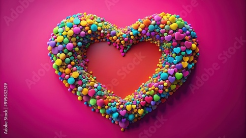 Heart shape in rendering with vibrant colors , love, heart, shape,rendering, vibrant, colors, symbol