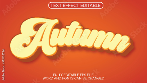 3D TEXT EFFECT AUTUMN VECTOR EDITABLE