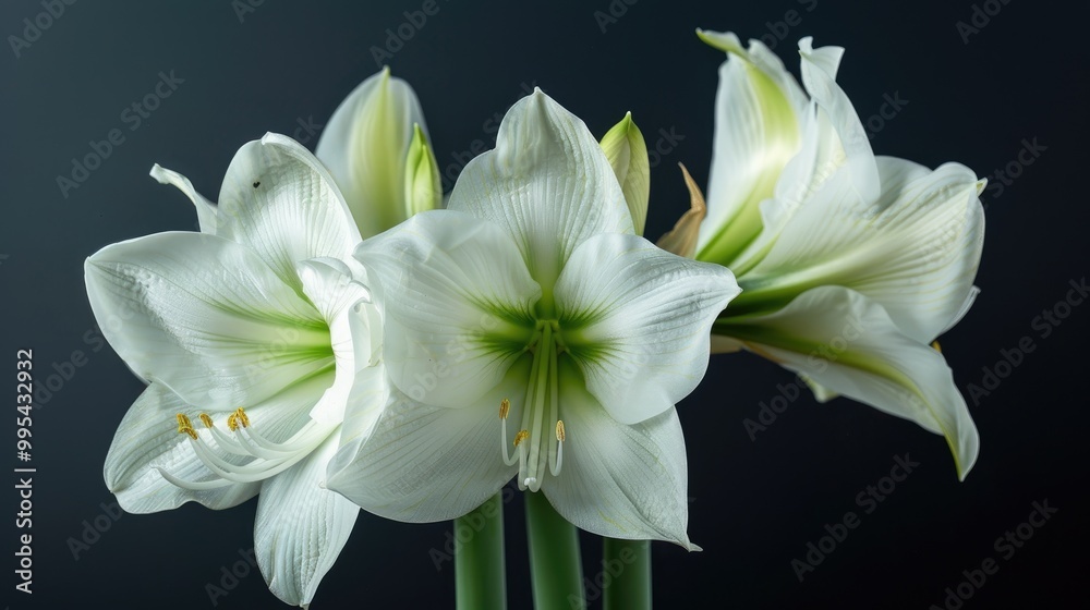 Fototapeta premium White House Amaryllis Flower Haemanthus albiflor
