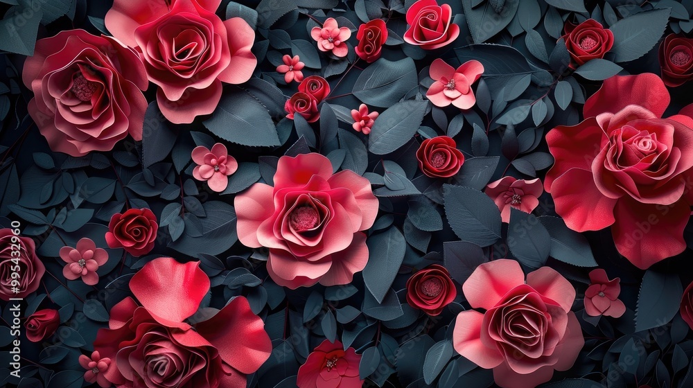 Group of flowers made of roses Group of flowers made of roses