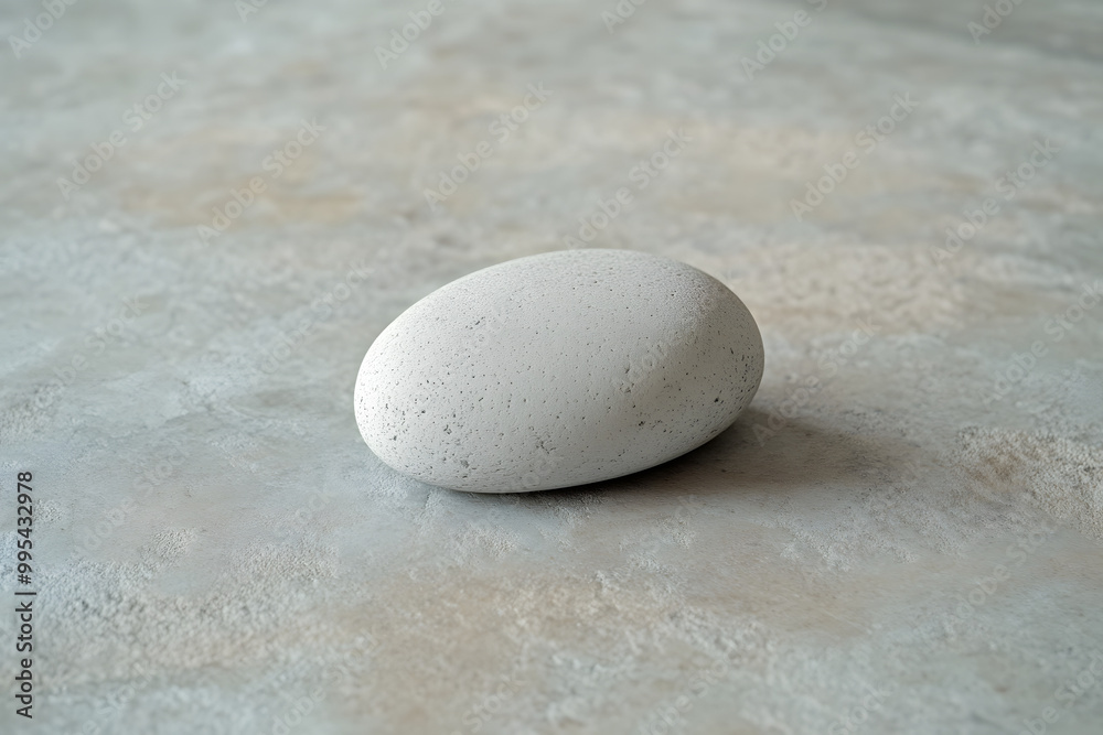 Smooth grey stones stacked in zen balance on the beach