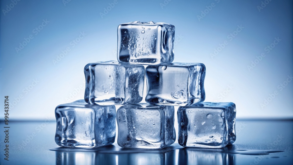 Five ice cubes stacked isolated, ice cubes, cold, chill, frosty, frozen, cubes, stack, arrangement, white, clear, chilled