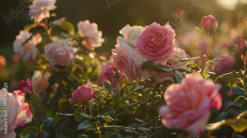 Fototapeta Naklejka Na Ścianę i Meble -  Variety of roses in an English garden