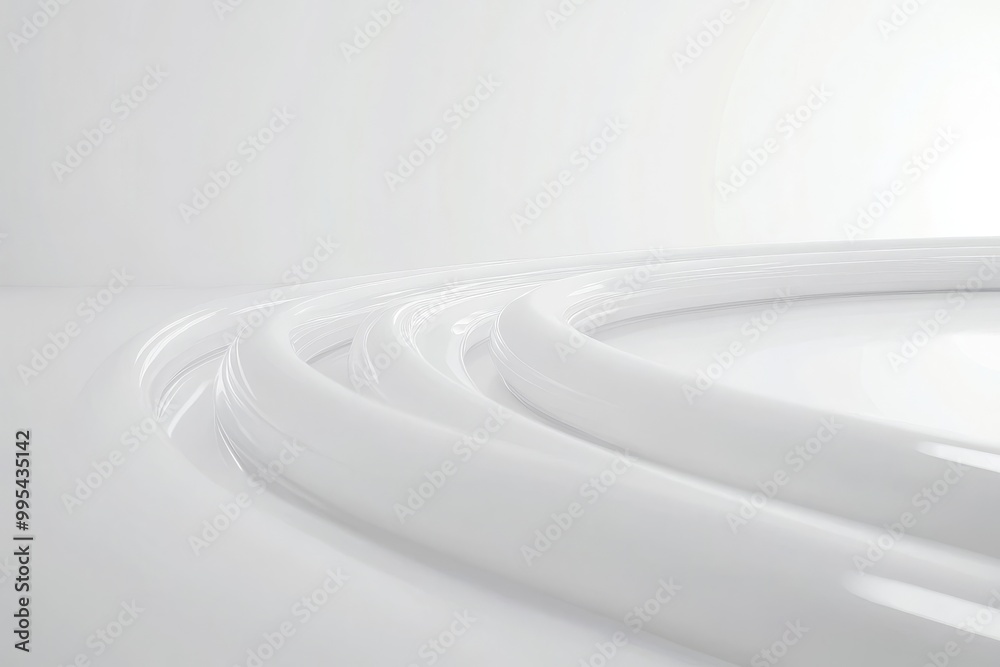 Obraz premium White and red smooth flowing digital data pipes representing seamless data transmission and secure communication in modern information technology infrastructure
