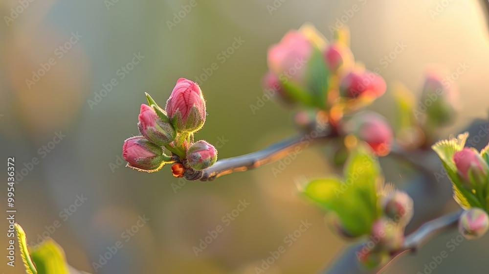 Spring buds up close