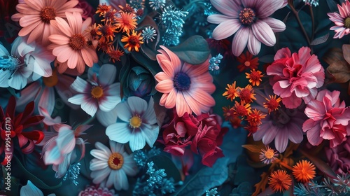 Floral background showcasing nature s beauty and vibrant hues photo