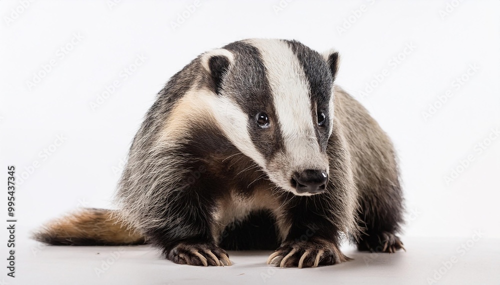 Badger on white background. Isolated of Animal. Badger on white background. Isolated of Animal.