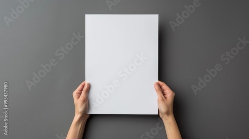 White paper on gray background mock up for brochure and magazine portrait