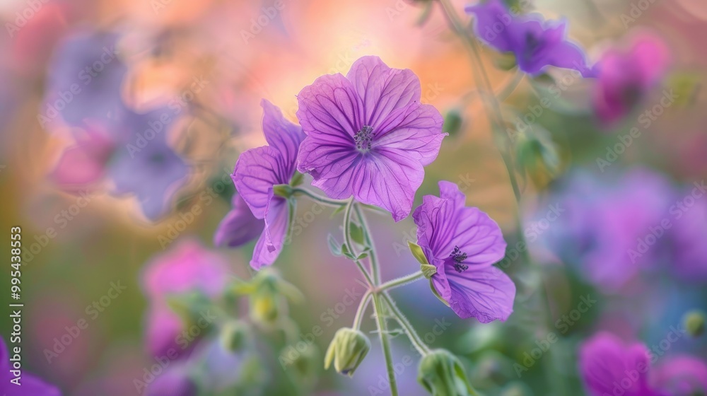 Fototapeta premium Summer s lovely purple flower in nature