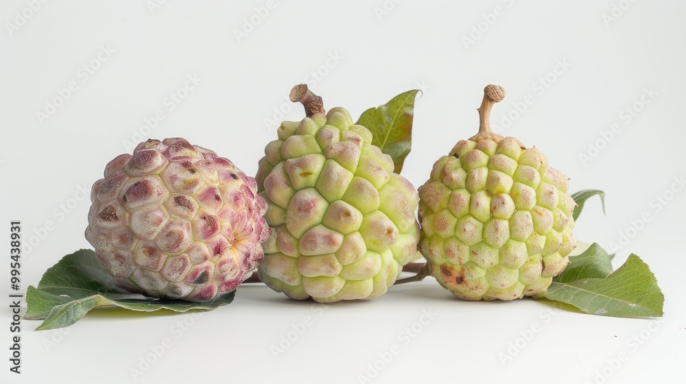 Obraz premium Custard apple on white backdrop