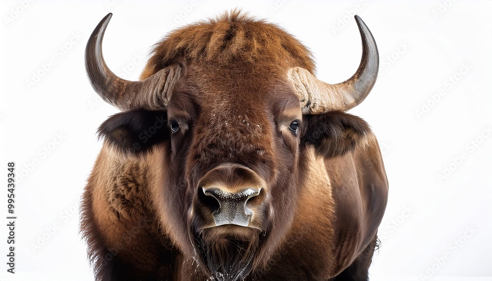 Bison on white background. Isolated of Animal. Bison on white background. Isolated of Animal.