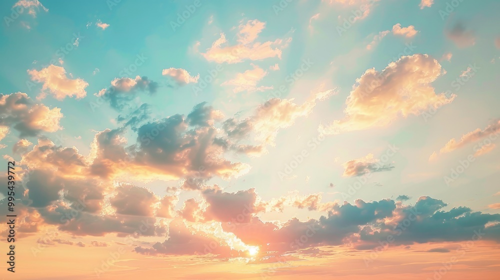 Sunset over cloudy sky with soft focus Sunset over cloudy sky with soft focus