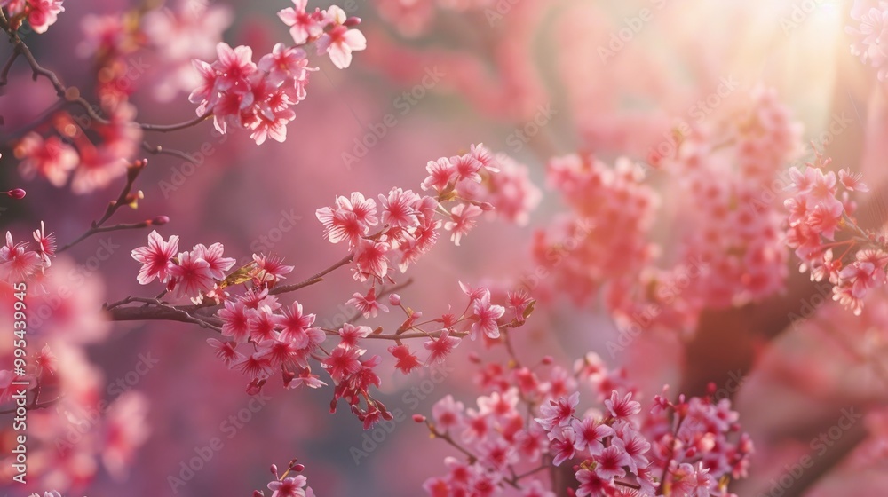 Spring Blossoms of Sakura Trees on Natural Background Spring Blossoms of Sakura Trees on Natural Background