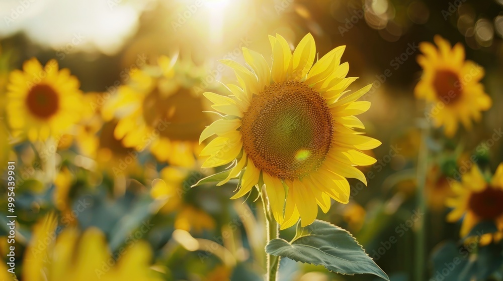 Fototapeta premium Sunflowers blossom during the summer