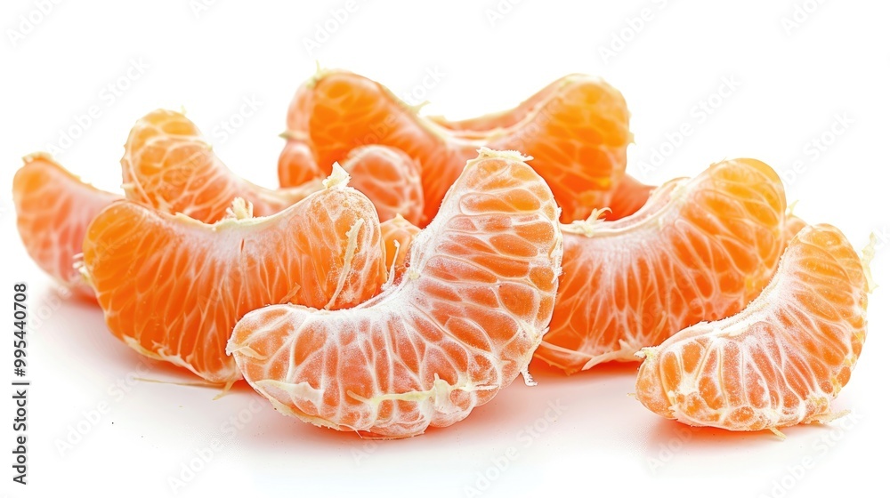 Tangerine segments isolated on white background Tangerine segments isolated on white background