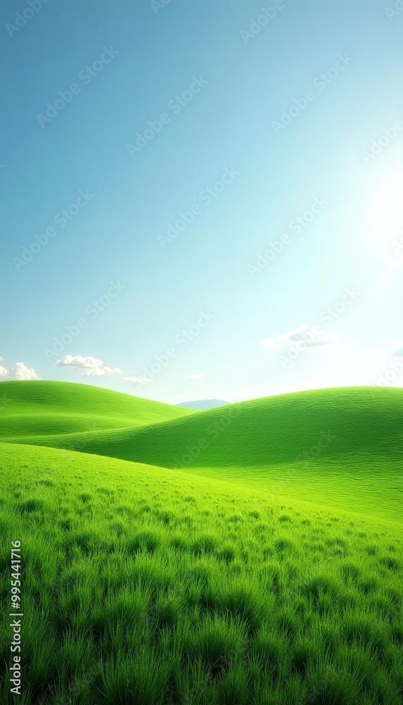 Obraz premium Panoramic Green Grass Scenery Background