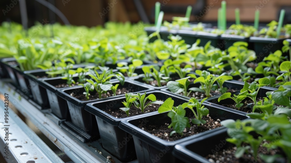 Healthy idea Hydroponically grown vegetable seedlings Healthy idea Hydroponically grown vegetable seedlings