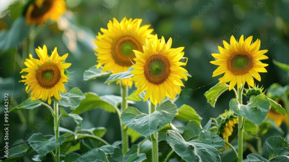 Fototapeta premium Sunflowers of petite size