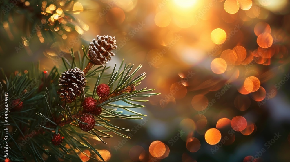 Festive holiday card with nature in focus Festive holiday card with nature in focus