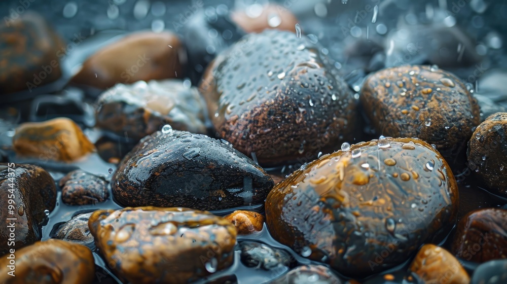 Stunning Scene of Rain Drenched Stones Stunning Scene of Rain Drenched Stones