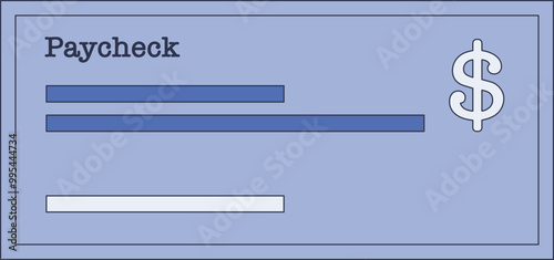 Illustration of a paycheck with a dollar sign, representing salary or wages.