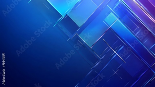 Modern blue abstract background with futuristic diagonal lines and digital elements. Perfect for tech or corporate designs. photo