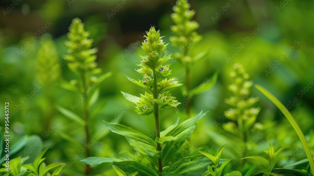 Green plant s ornamental flower in the garden Green plant s ornamental flower in the garden