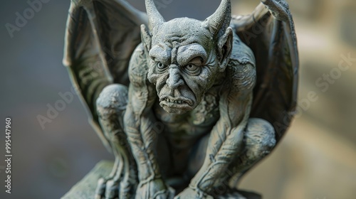 Historic building decoration idea depicted in gargoyle resin sculpture model