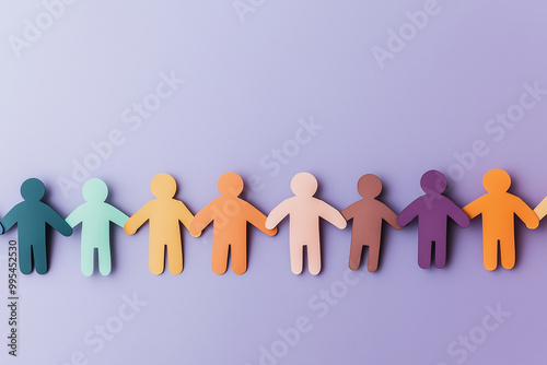 Group of people holding hands. Minimal creative concept. Copy space. 