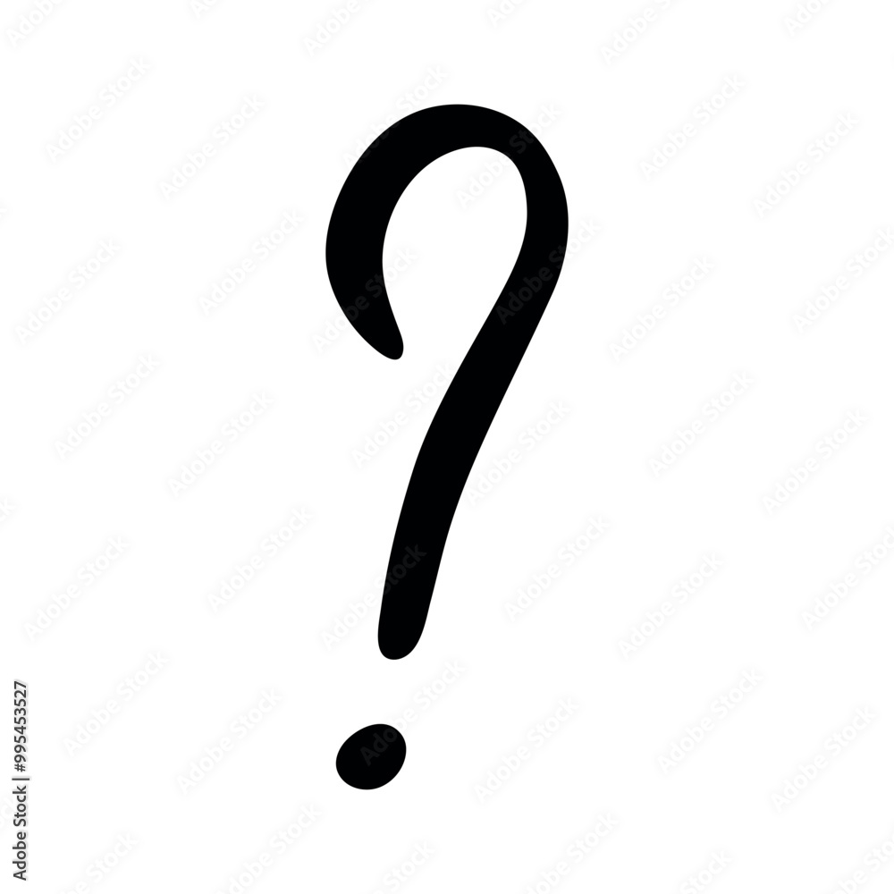 Hand drawn ink question mark illustration in sketch style. Single element for design Hand drawn ink question mark illustration in sketch style. Single element for design