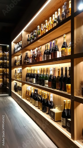 Opulent Champagne Shop with Exclusive Brands and Intimate Lighting 