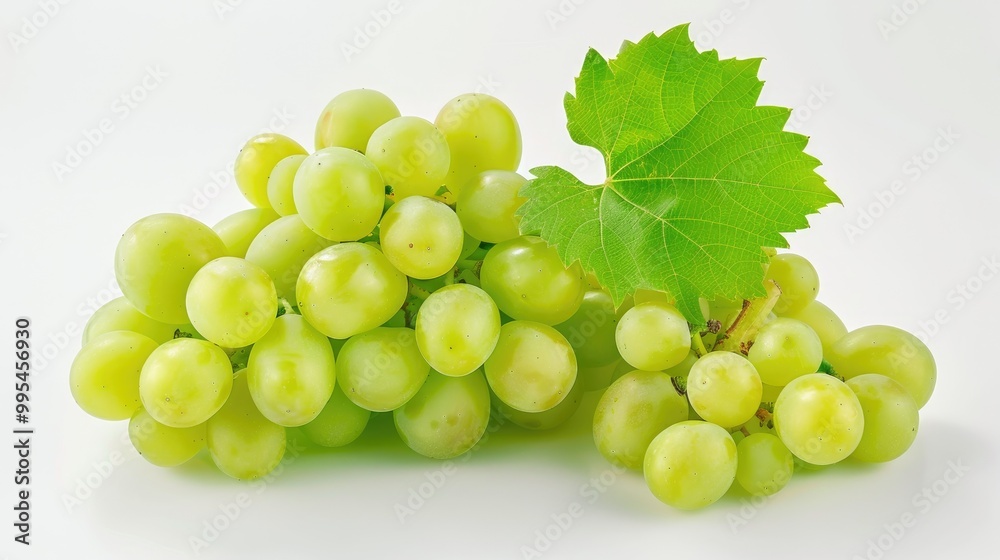 Isolated green grapes on white background Isolated green grapes on white background