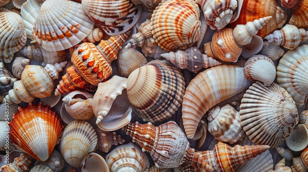 Sea shells as a wallpaper background Sea shells as a wallpaper background