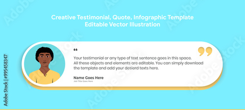 Creative Testimonial Editable Vector template, Empty speech bubbles, What our Clients Say, Quote, Review, Feedback, Infographic Template, Label, editable text box layout design, recommendation note