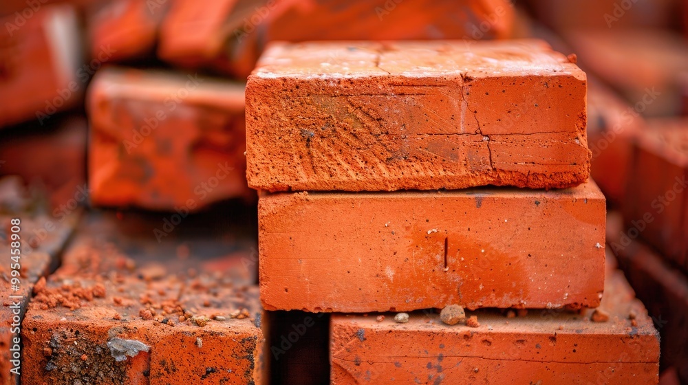 Small red bricks for constructing building walls Small red bricks for constructing building walls