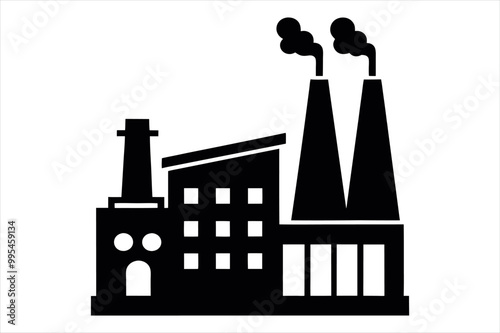 factory silhouette vector illustration