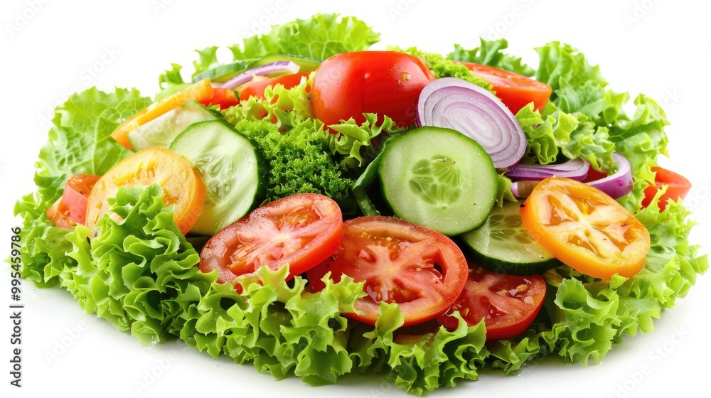 Isolated white background vegetable salad Isolated white background vegetable salad