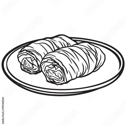 Cabbage rolls on a dinner plate