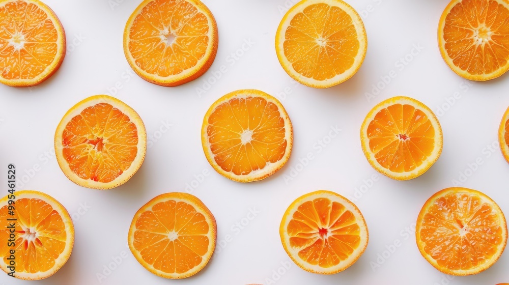 Orange Slices on White Background Orange Slices on White Background