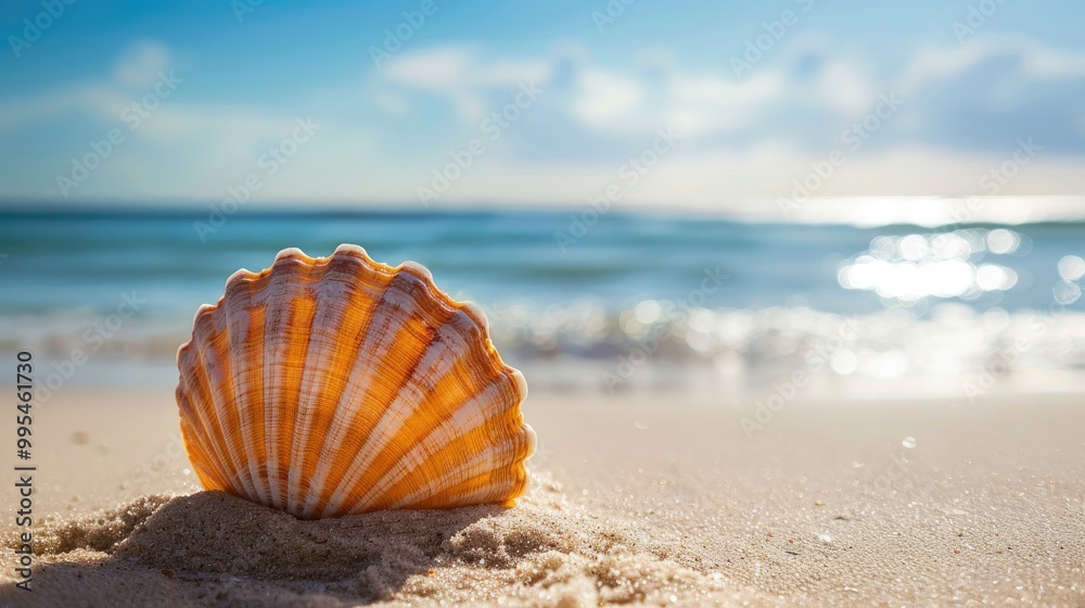 Seashell filled with sand on the shore Seashell filled with sand on the shore