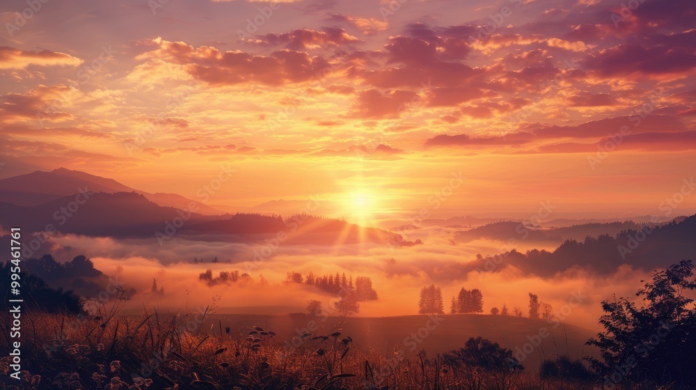 Obraz premium Natural dawn composition for computer desktop wallpaper