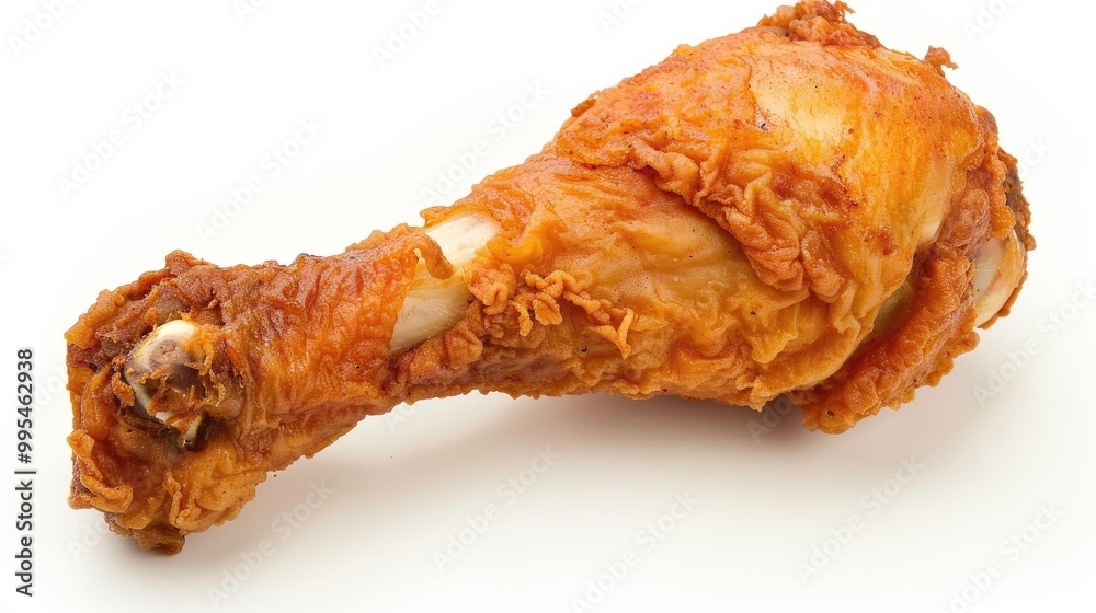 Isolated fried chicken leg on white background Isolated fried chicken leg on white background