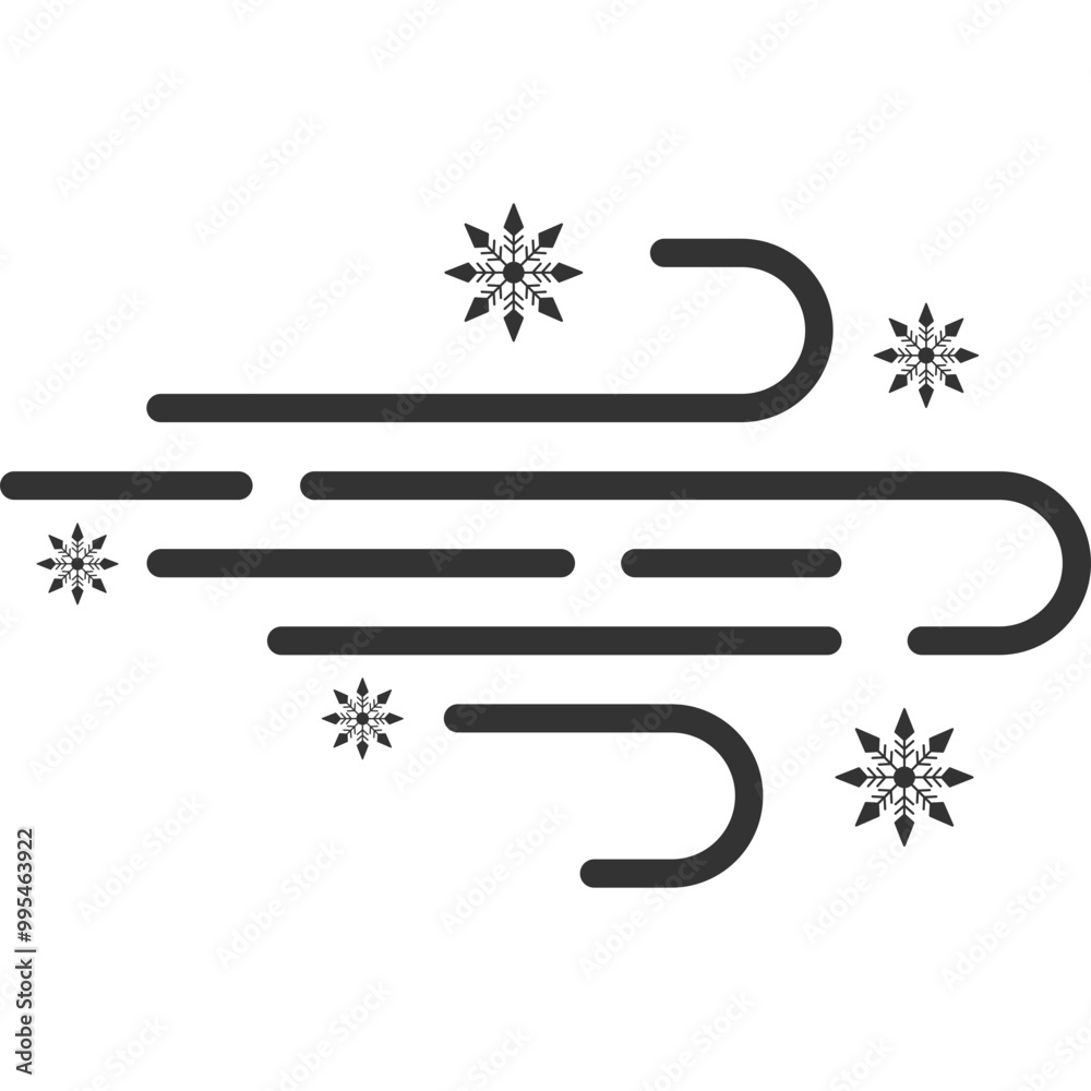 Winter Wind Line Icon Winter Wind Line Icon