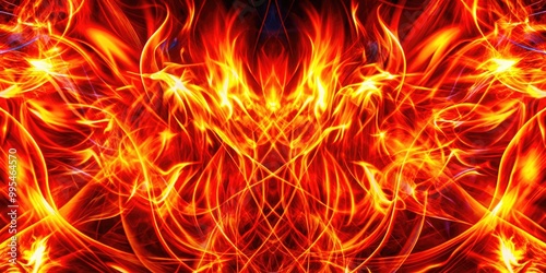 Intense flames creating a mesmerizing fiery pattern.