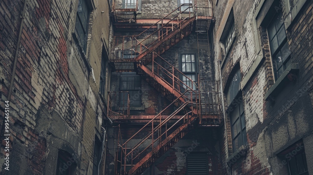 Fototapeta premium Roof access via fire escape