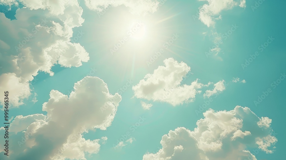 Scenic sky view with moving white clouds on a sunny day Scenic sky view with moving white clouds on a sunny day