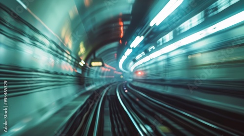 Selective focus background with copy space in a tunnel railway